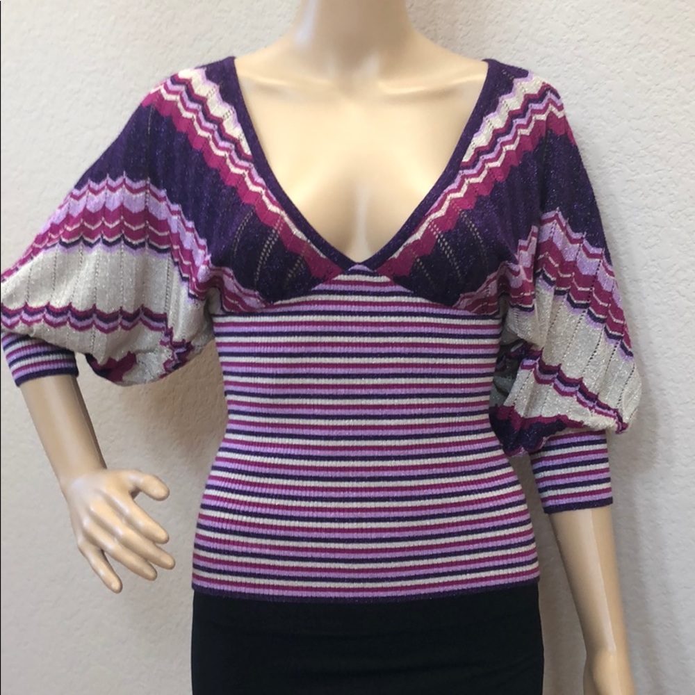 Vintage bebe Sweater in Purple Pink & Golden Pearl
